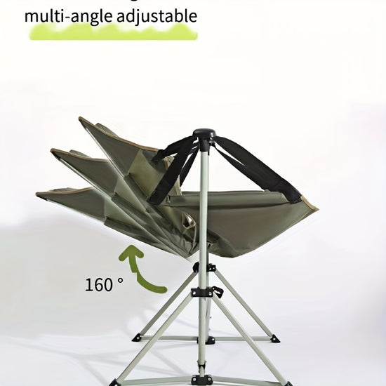 Portable Outdoor Swing Chair with Armrests  Durable Steel Frame Foldable Design for Camping  Leisure