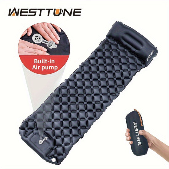 WESTTUNE Inflatable Mattress with Builtin Pillow for Ultimate Comfort on Hiking and Camping Trips