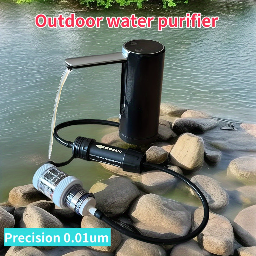 USB Rechargeable Electric Water Filter Automatic Water Pump Water Purifier Rechargeable Electric Water Purifier Suitable For Outdoor Camping And Hiking