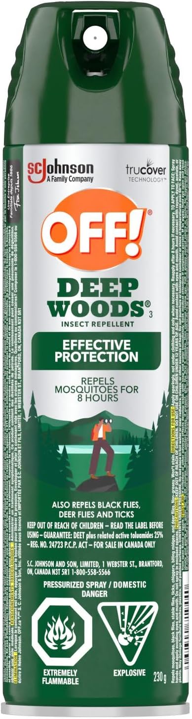 OFF Deep Woods Insect and Mosquito Repellent Bug Spray for Camping Bug Repellent Safe for Clothing 230 g Packaging May Vary