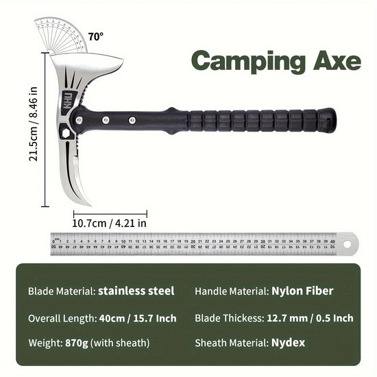 KHU Camping Axe Survival Axe Multi Tool Axe Hatchet With Sheath  Nylon Fiber Handle For Outdoor Hunting Hiking Camping Gear 01A