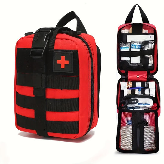 151pcs Compact First Aid Kit for Outdoor Adventures Hiking Car Traveling and Camping  Includes Essential Supplies for Emergencies