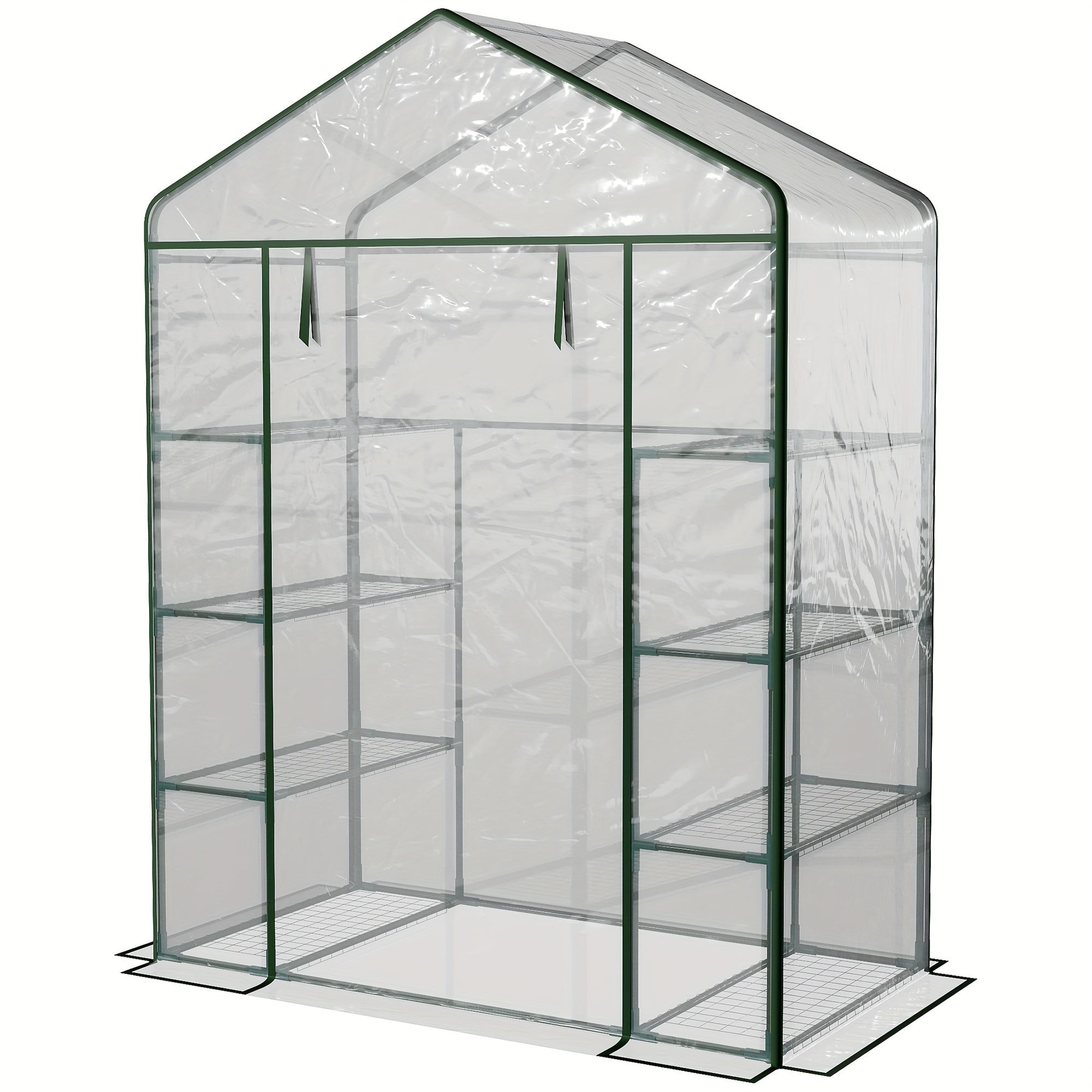 56 X 29 X 77 Portable Walkin Greenhouse Garden Flower Plant Growing Warm House W 4 Tier Shelves And Roll Up Zippered Door Transparent